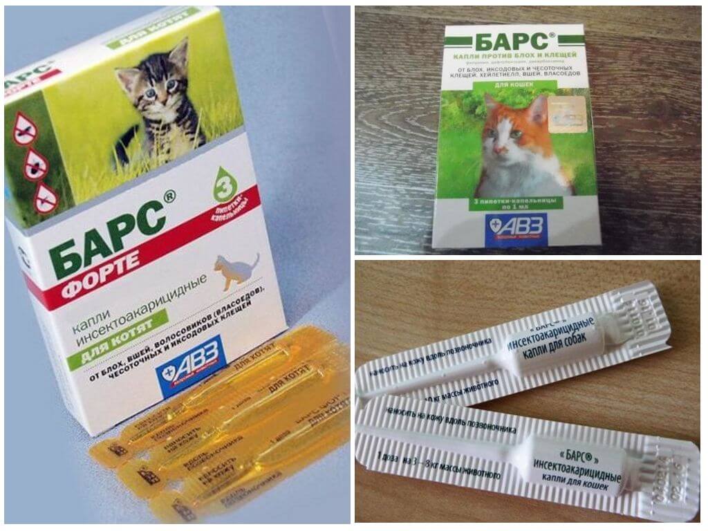 Капли Барс для кошек и собак от блох и клещей